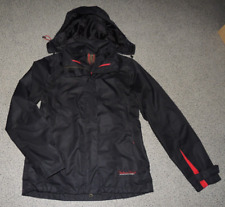 Damen Übergangsjacke Schwarz/Rot abnehmb. Kapuze Gr. 36 TCM Nature Trail