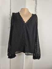 Schwarze Chiffonbluse - 3D