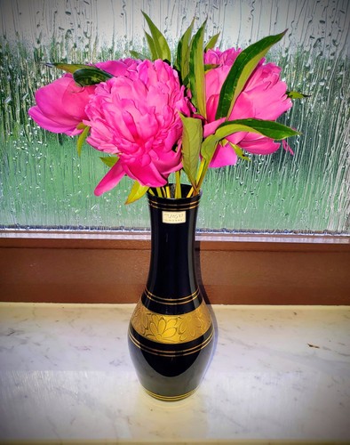 Schwarzglas vase vitage - ,