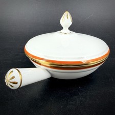 Tolle Porzellanschale mit Griff 1. Wahl Meissen im Dekor Koralle mit Goldrand