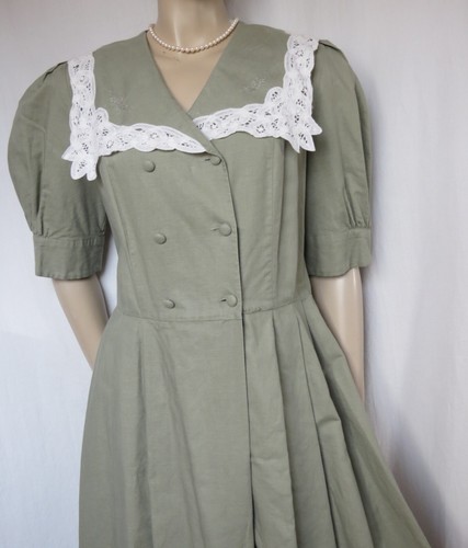 Laura ashley kleid - 40, oliv