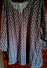 Longshirt Shirt Damen Ulla Popken  Gr.58/60 bleige schwarz, NEU