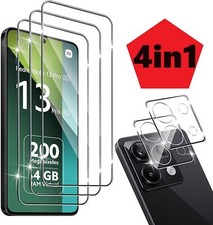 4in1 Xiaomi Redmi Note 13 / Pro + 2x 9h Schutzglas + 2x Kameraschutz Panzerfolie