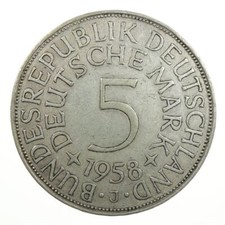 BRD 5 DM 1958 J mit Expertise