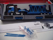 Herpa 305211 Scania R09 Semitieflade-SZ mit Derrick Gittermast für Liebherr LR