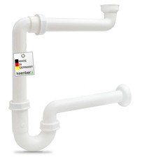 Raumsparsiphon Küche Bad 1 1/4 Zoll mit 40 mm Anschluss für Waschbecken Spüle