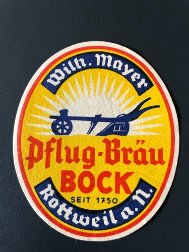 Bieretikett pflugbrauerei - bieretikett,