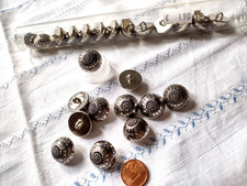 Konvolut Knöpfe in Knopfröhrchen, mit Steg, 18 mm, silberfarben, 24 St.  N E U