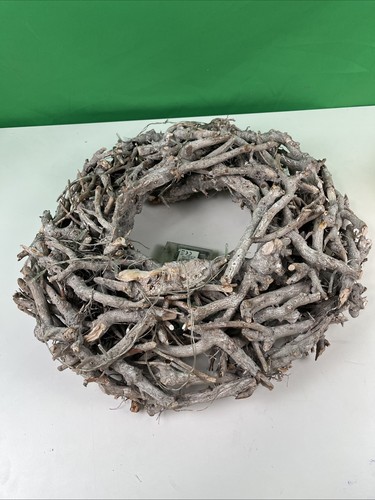 Led dekokranz naturholz grau - led,