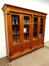 Bücherschrank Biedermeier Kirsche Handpoliert Viertürig Poliert Zerlegbar