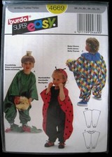 Burda 4669 Fasching Schnittmuster - Clown, Käfer - Overall - Gr. 68 - 98