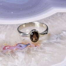 Rauchquarz Ring, 925er Silber