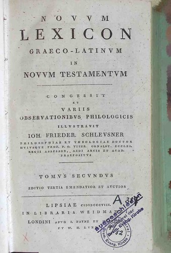 Novum lexicon graeco - lexicon, graeco-latinum