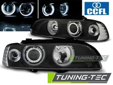 BMW E39 CCFL Angel Eyes Scheinwerfer weiße Ringe Halogen Blinker Schwarz 95-2003