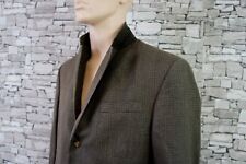 OSCAR DE LA RENTA HERREN SEIDE WOLLE TWEED FEST FREIZEIT JACKETT SAKKO BRAUN 54