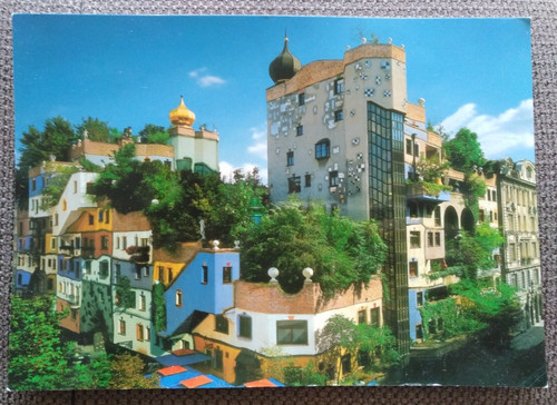 Postkarte hundertwasserhaus - postkarte,