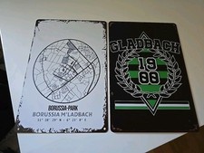 Borussia Mönchengladbach - 2 Vintage Metall Schilder Nagelneu 