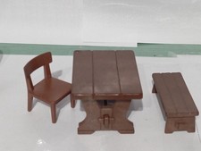 PLAYMOBIL TISCH BANK HOLZSTUHL HAUS GARTEN MITTELALTER WEST BAUERNHOF RANCH