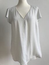 H&M BLUSE IN WEISS MIT SCHWARZEN PUNKTEN GR.40 TOP ZUSTAND