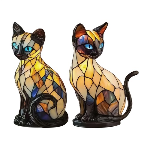 Katzen tischlampe kunstharz - katzen-tischlampe,,