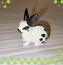 Schleich Hase weiß mit schwarzen Flecken Hasen Kaninchen Figur Nr. 2