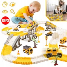 Autorennbahn Rennbahn 6 Cars Bagger Spielzeug Spielzeugautos Autobahn für Kinder