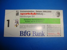 99/00 Ticket SC Freiburg HSV Hamburger SV Eintrittskarte Sammler Bundesliga