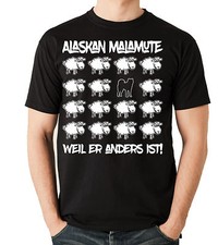 BLACK SHEEP ALASKAN MALAMUTE Mali Hunde Hundemotiv Männer Fun Schaf  T-Shirt 