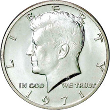 USA  Kennedy Half Dollar 1971  P,   John F. Kennedy ( 35. Präsident der USA )