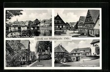 AK Marktzeuln i. Obfr., Partie an der Rodach, Marktflecken, Rathaus, Partie am  