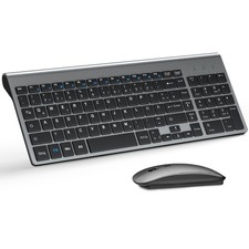 Drahtlose Ultra-Slim Tastatur & Maus,2.4GHz,leise,Scissor-Switch mit Schutzhülle