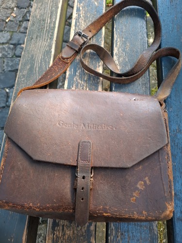 Antike militär ledertasche - antike,