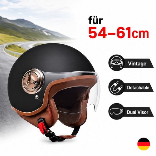 Retro motorradhelm rollerhelm - retro,