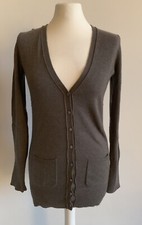 ZARA CASHMERE CASHMERE STRICKJACKE KHAKI BRAUN GR.S CARDIGAN