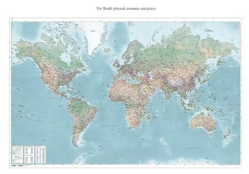 Weltkarte worldmap landkarte - -,