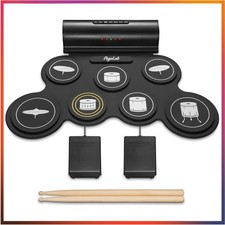 E Drumset - Tragbare 7 Pad Trommel mit Bluetooth und Super-Bass Lautsprechern