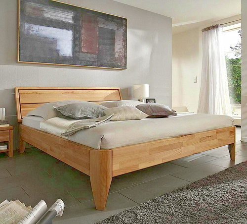 Massivholz doppelbett bett - doppelbett,