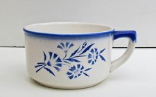 antike Nachttopf aus Keramik, signiert mit Boch Belgien Nr.2;mit blaue Blumen