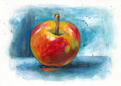 Kleines apfel aquarell - apfel,