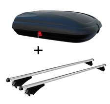 Dachbox CA320L carbonl.+Dachträger für für Renault Clio SW ab 13 aufl.e Dachreli