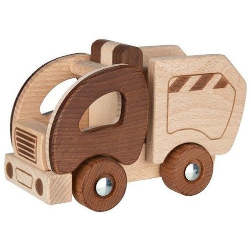 Holzauto müllwagen nature - holzauto,