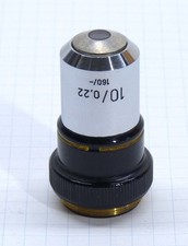 Carl Zeiss West Mikroskop Objektiv 10/0,22 * Übersichtsobjektiv * RMS - Gewinde