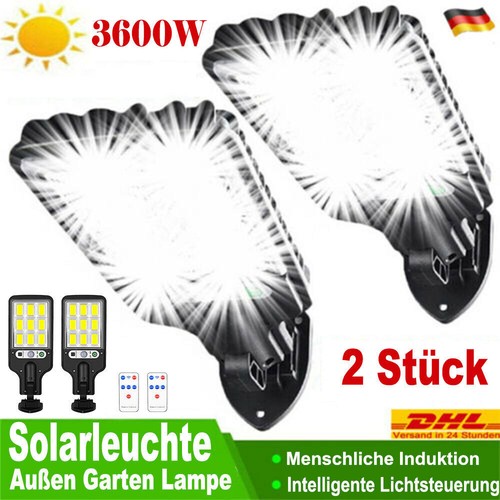 2er 3600w solarleuchte - 2er, mit