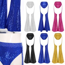 Damen Hose Frauen Schlaghosen 70er Nachtwäsche Outfit Rave Elastische Party