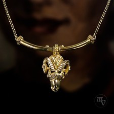 835 Silber verg. Collier mit Widderkopf nach antikem Vorbild Mittelalter Gothic