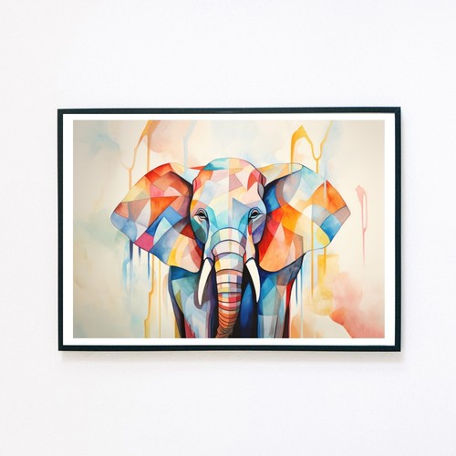 Elefant abstrakt farbgemälde - elefant,