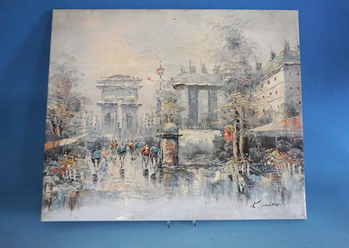 Vintage öl gemälde - paris, arc