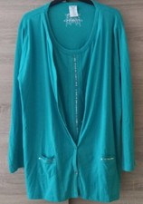 Shirtjacke Shirt 2in1 türkis Gr.48 50 Pailetten