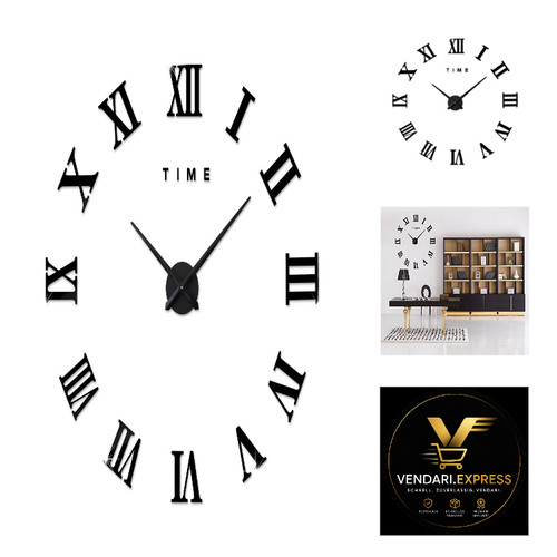 Spiegel wanduhr 100cm - 3d,