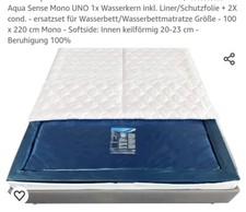 Aqua Sense Wasserbettmatratze Größe - 100 x 220 cm 100% Beruhigung- Softside